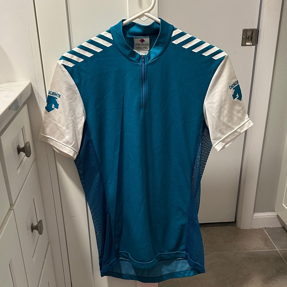 Retro Descente Men's Teal and White Cycling Jersey